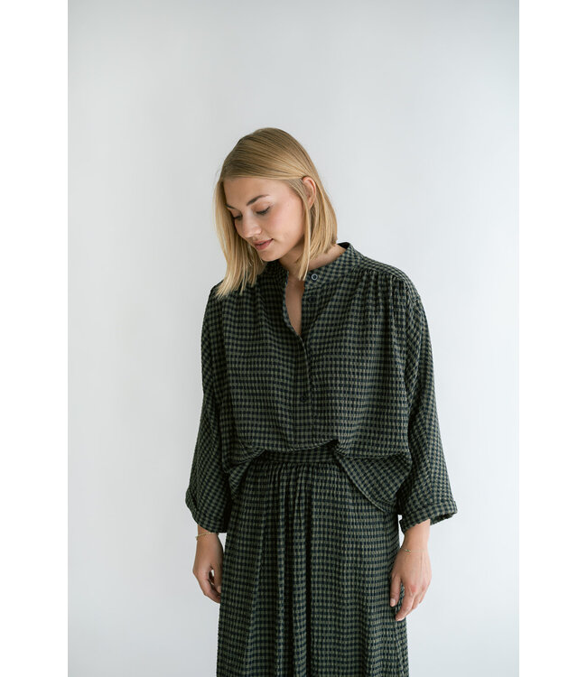 Maya Blouse Green Check