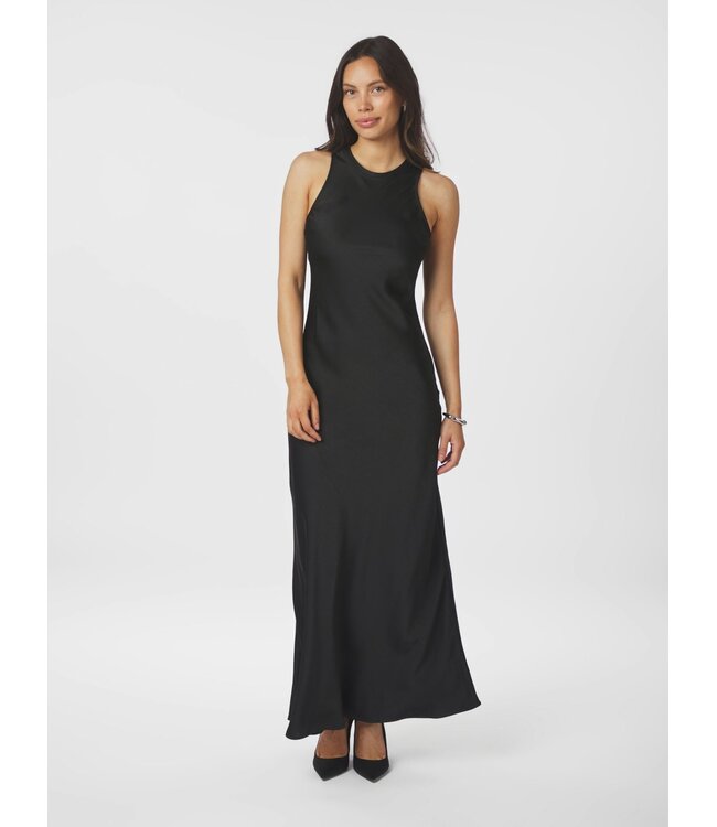 Celinie Heavy Sateen Dress Black