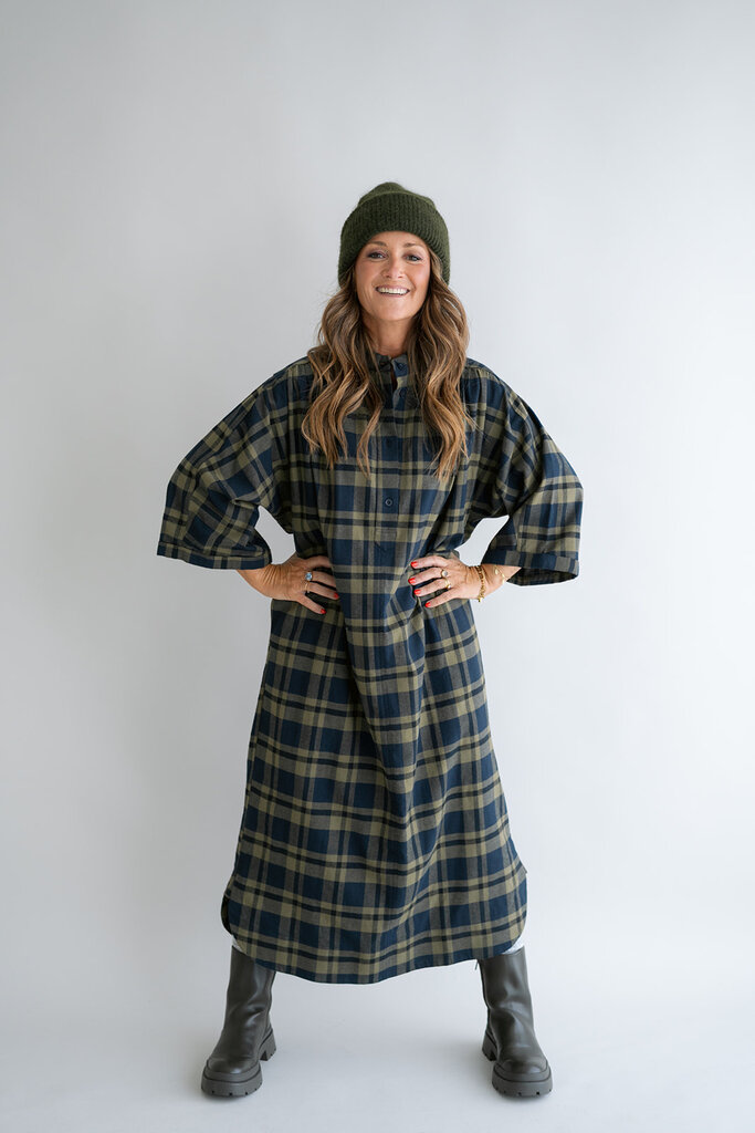 Ivy Dress Big Green Check