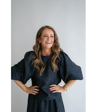 Mina Blouse Navy Flower