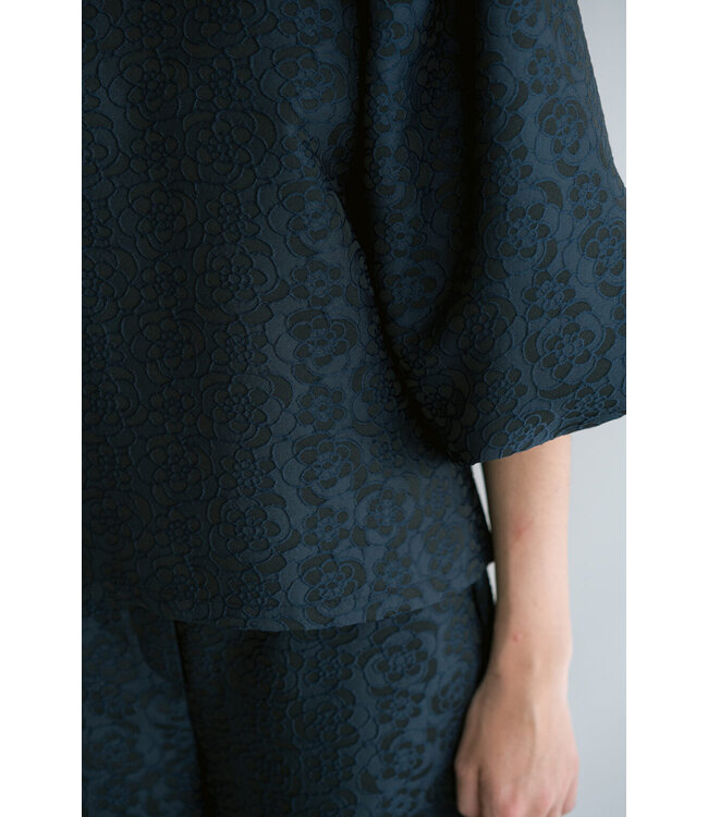 Mina Blouse Navy Flower
