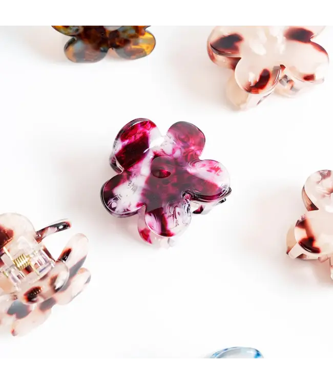 Lucie Clip Mini Flower Paars