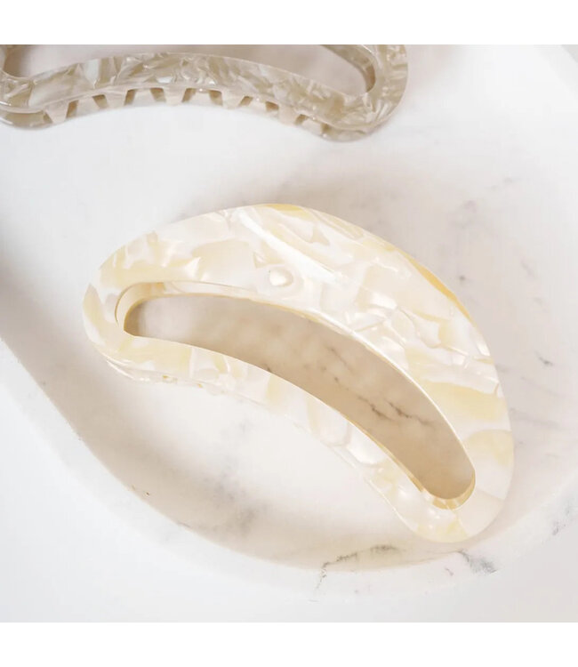 Olivia Clip Marmer Wit