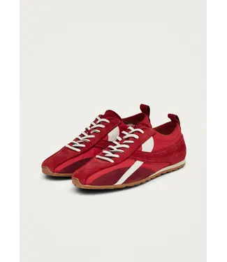 alohas Nylon Red Leather Sneakers