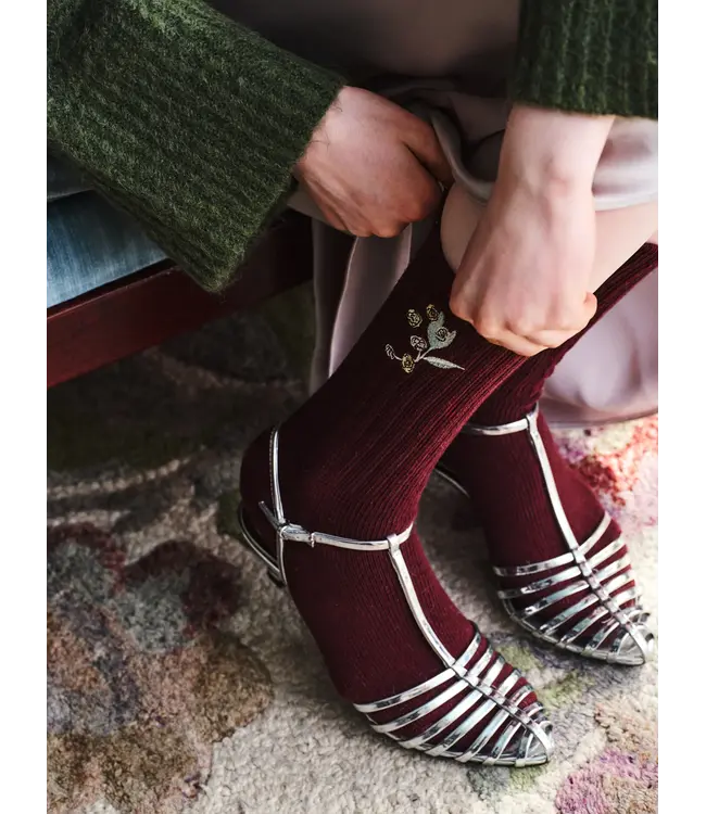 Beck Söndergard Rosy Cotta Sock Fig Red