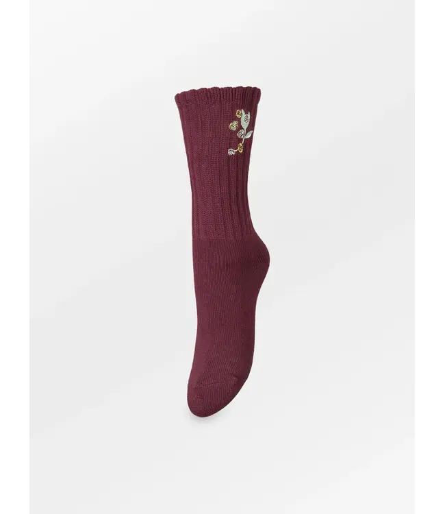 Beck Söndergard Rosy Cotta Sock Fig Red