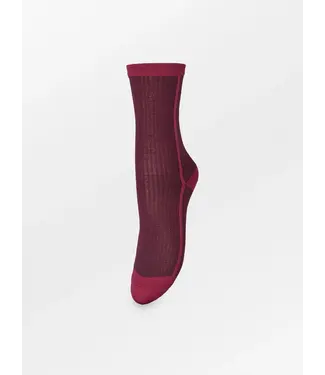 Beck Söndergard Stripy Glitter Sock Fig Red