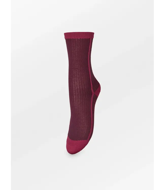 Beck Söndergard Stripy Glitter Sock Fig Red