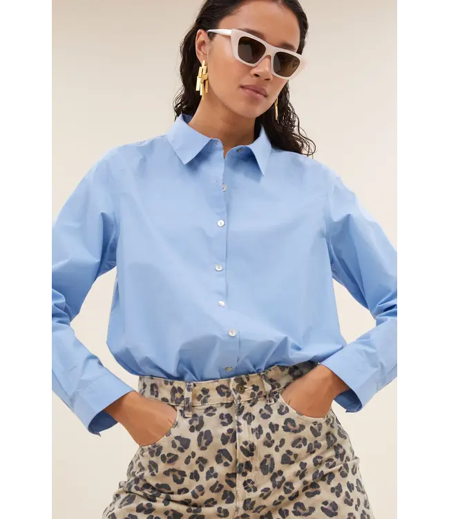 Joly Poplin Blouse Blue