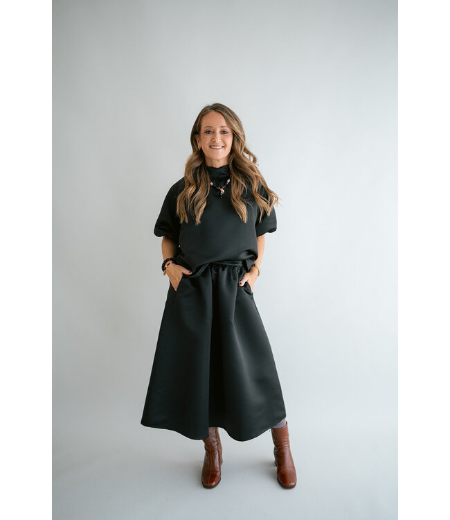 Julia Skirt Black Satin