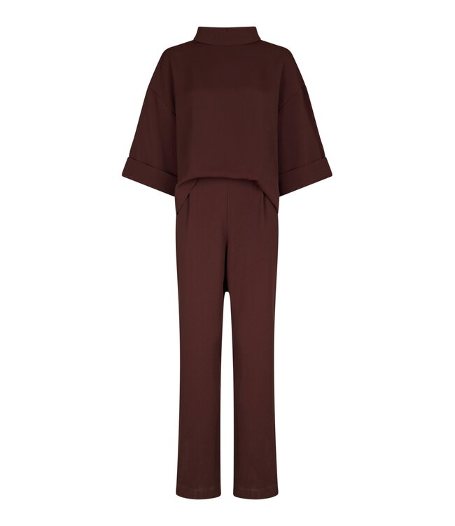 Arlo Crepe Jumpsuit Burgundy