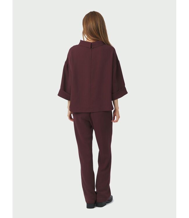 Arlo Crepe Jumpsuit Burgundy