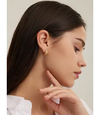 Ferdi Double Huggies Earring Gold