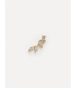 Louise Strass Earring Leaves Gold