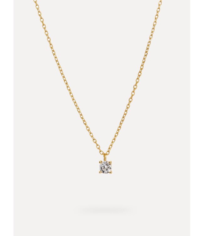 Les Soeurs Romee Gold Extra Fine Chain Strass necklace