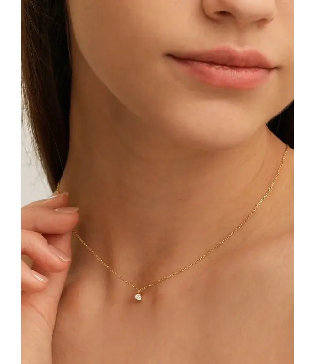 Les Soeurs Romee Gold Extra Fine Chain Strass necklace