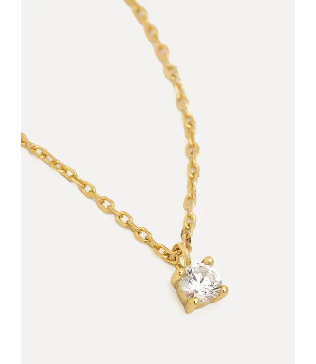 Les Soeurs Romee Gold Extra Fine Chain Strass necklace