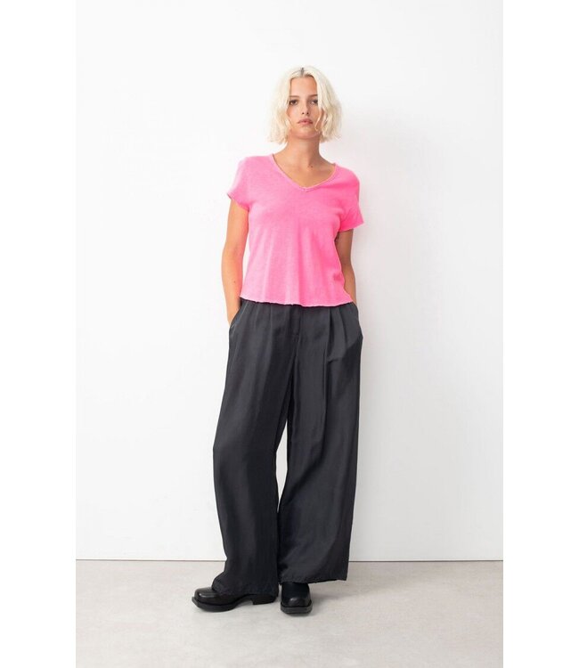 American Vintage Sonoma T-shirt V-neck Pink Fluo