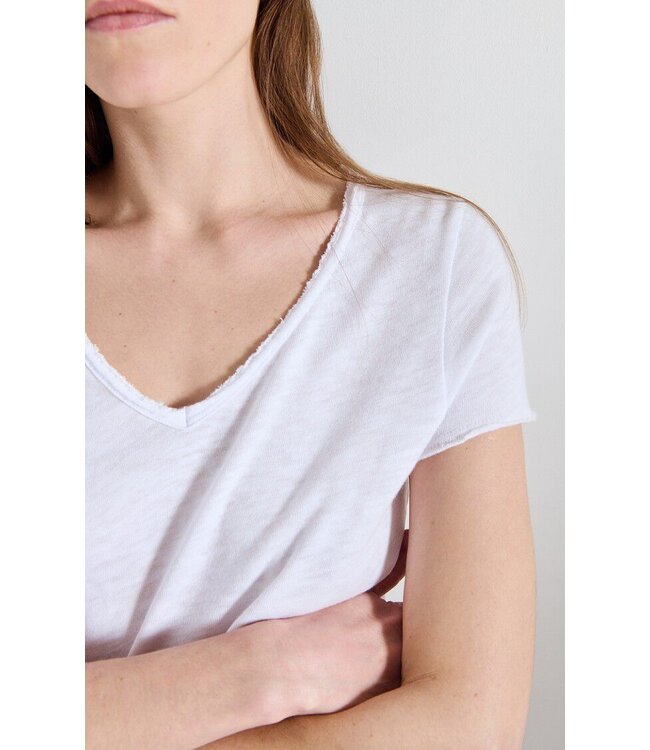 American Vintage Sonoma T-shirt V-neck White