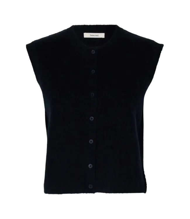 Selected Femme Lulu Button SL O-neck Dark Sapphire