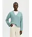 Selected Femme Cille Cashmere Blend V-Neck Blue Glow