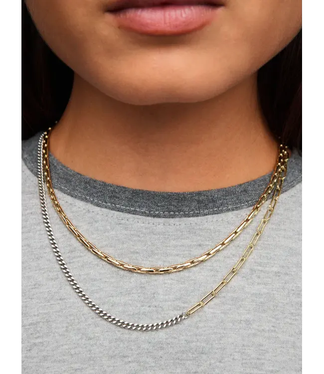 Les Soeurs Rana Linked Snak Necklace Gold
