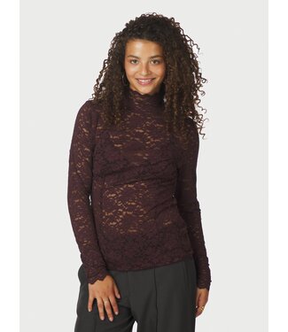 Neo Noir Liza Laceflower Blouse Burgundy