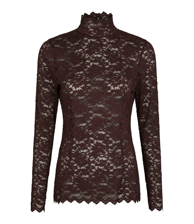 Neo Noir Liza Laceflower Blouse Burgundy