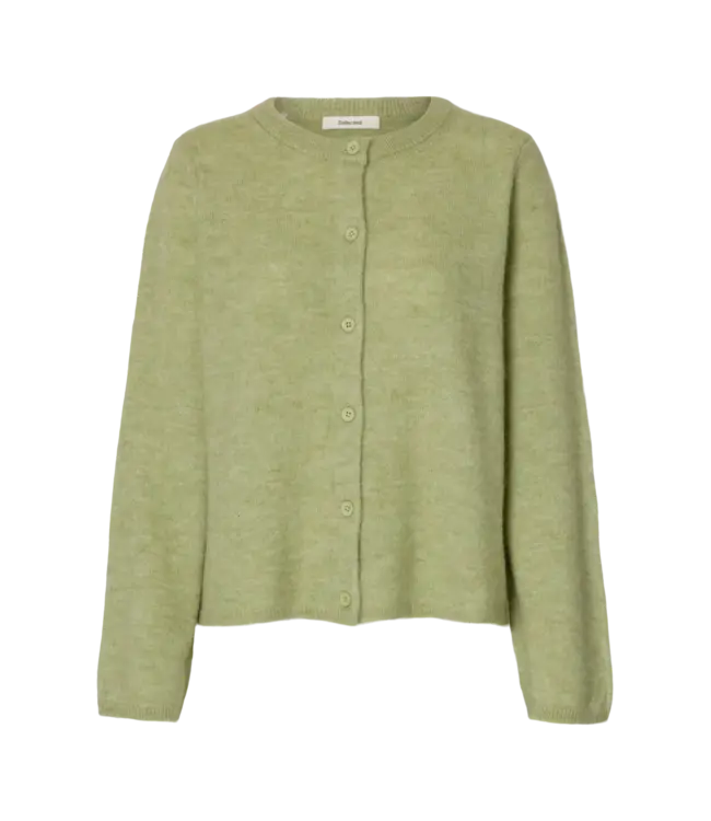 Selected Femme Lulu New Knit LS Cardigan Lint Melange