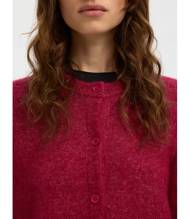 Selected Femme Lulu New Knit LS Cardigan Anemone Melange