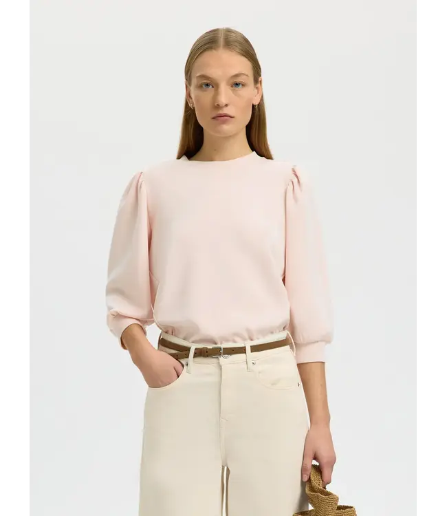 Selected Femme Tenny 3/4 Sweat Top Pale Dogwood