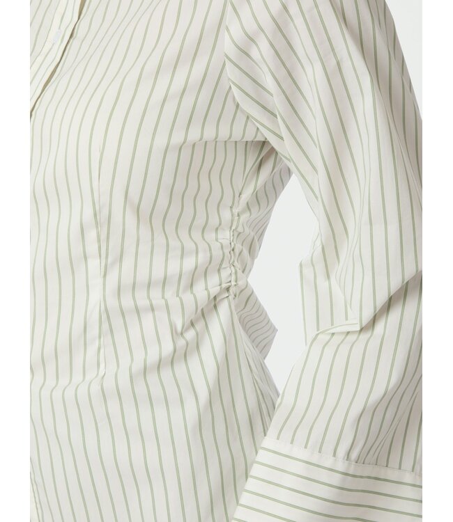 Neo Noir Caroli Stripe Shirt Dusty Green