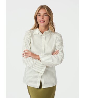 Neo Noir Caroli Stripe Shirt Dusty Green