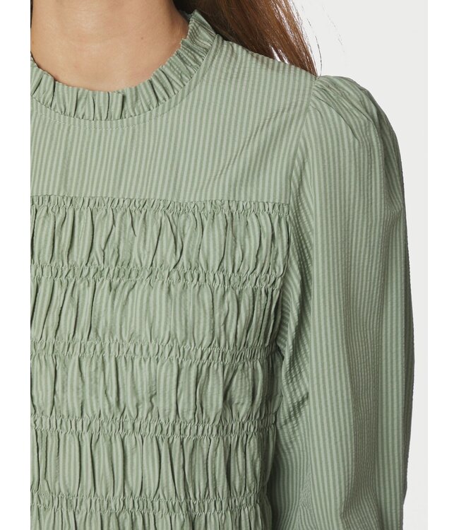 Neo Noir Possa Stripe Blouse Dusty Green