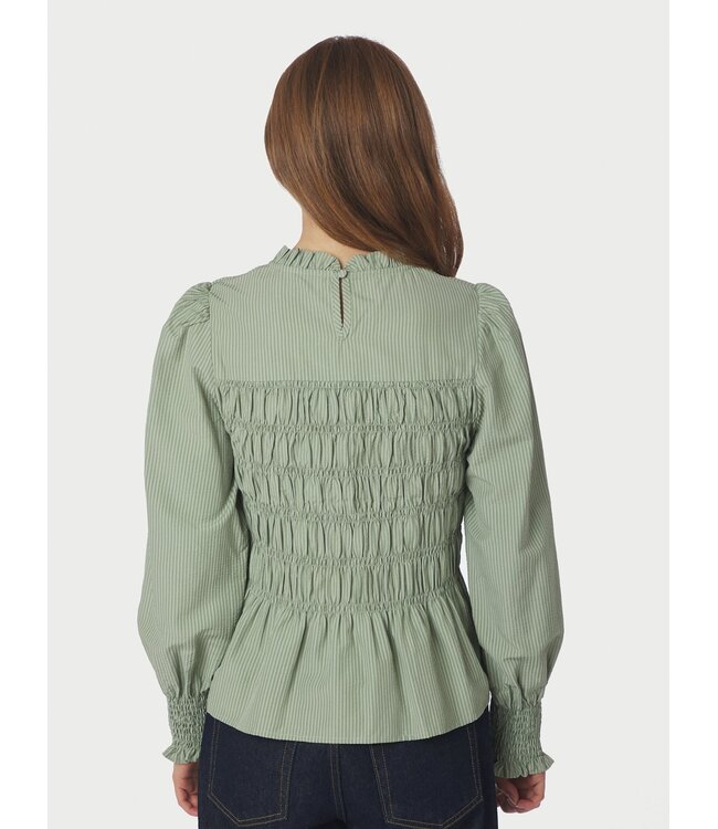 Neo Noir Possa Stripe Blouse Dusty Green