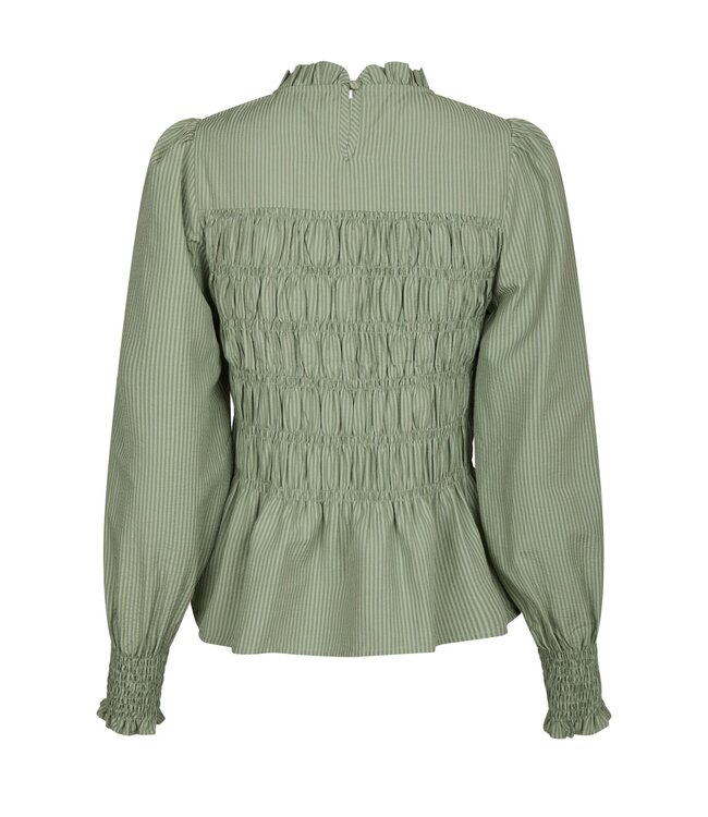 Neo Noir Possa Stripe Blouse Dusty Green