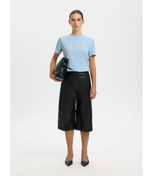 Selected Femme Essential SS O-neck T-shirt Cashmere Blue