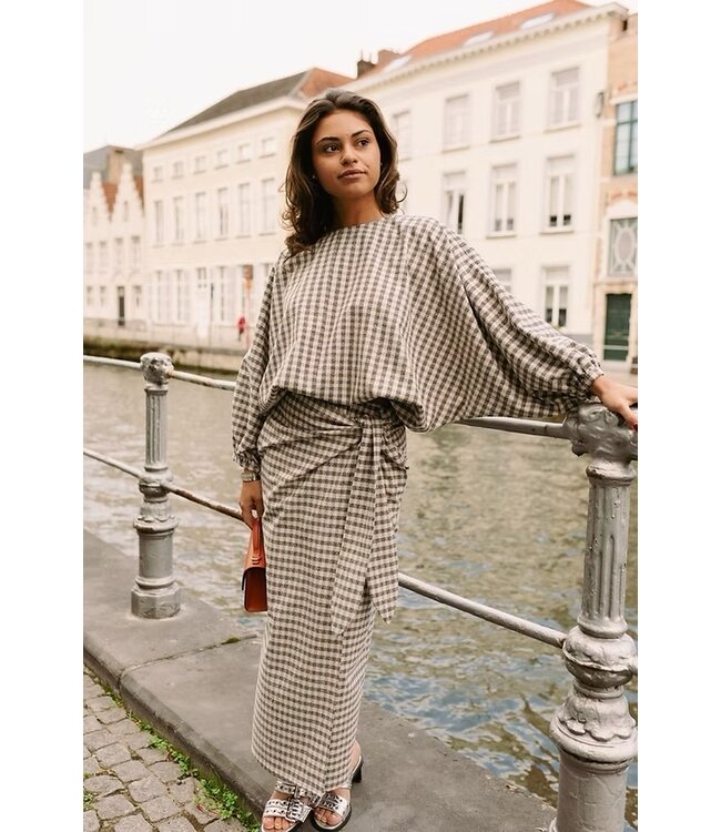 Monré Zoe Blouse Square Blue Grey