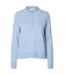 Selected Femme Thea Knit Merino Collar Neck Cashmere Blue