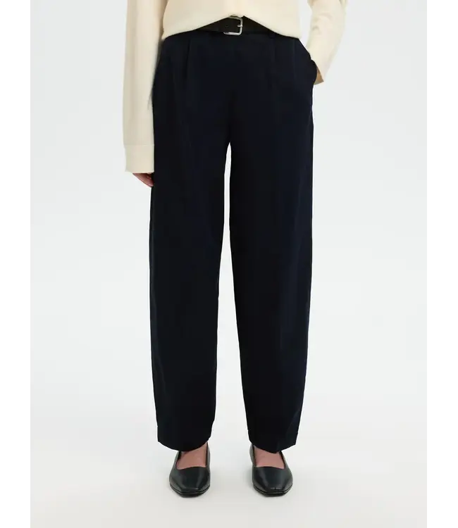 Selected Femme Barrel Mille Hw Pants Dark Sapphire
