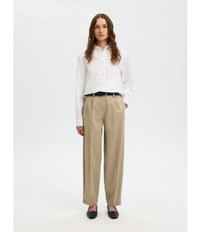 Selected Femme Barrel Mille Hw Pants Moonstruck