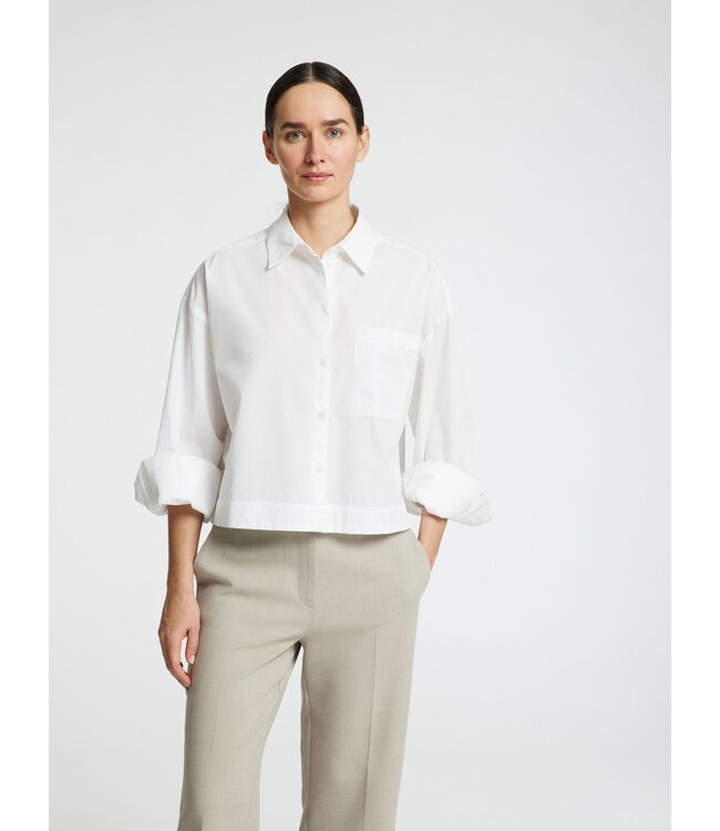 Selected Femme Astha Cropped Boxy Shirt Bright White