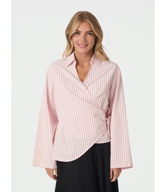 Neo Noir Tifuna Stripe Wrap Shirt