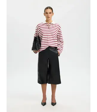 Selected Femme Wada Ls Stripe Collar Top