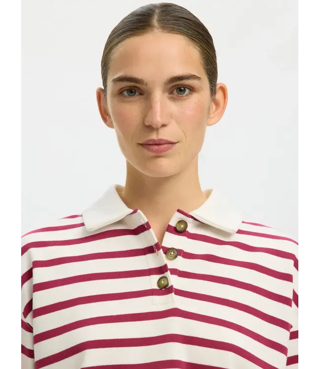 Selected Femme Wada Ls Stripe Collar Top