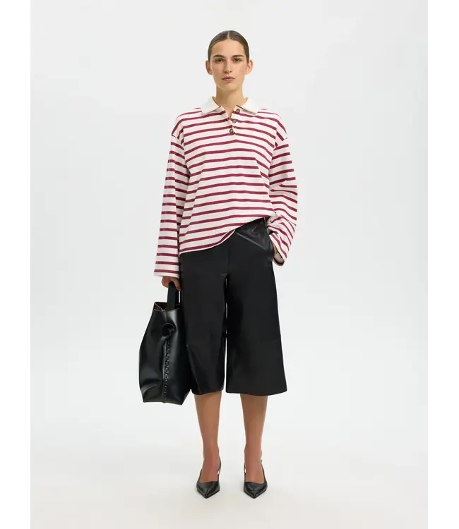 Selected Femme Wada Ls Stripe Collar Top