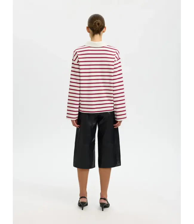 Selected Femme Wada Ls Stripe Collar Top