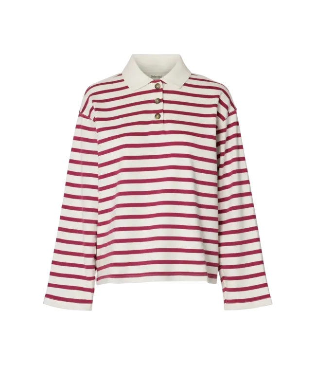Selected Femme Wada Ls Stripe Collar Top