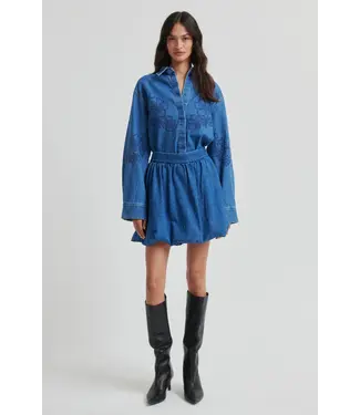 Second Female Cornelia Denim Mini Balloon Skirt