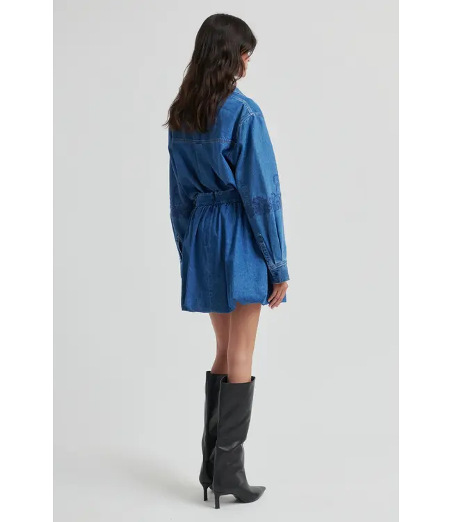 Second Female Cornelia Denim Mini Balloon Skirt